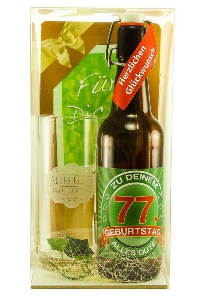 Bier Geschenk Geschenkset 77. Geburtstag