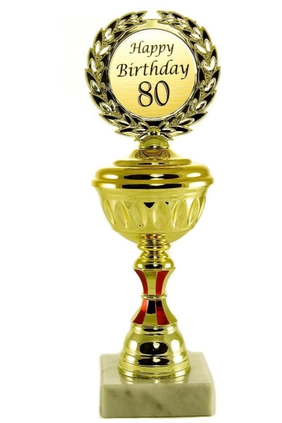 Pokal in Geschenkbox zum 80. Geburtstag