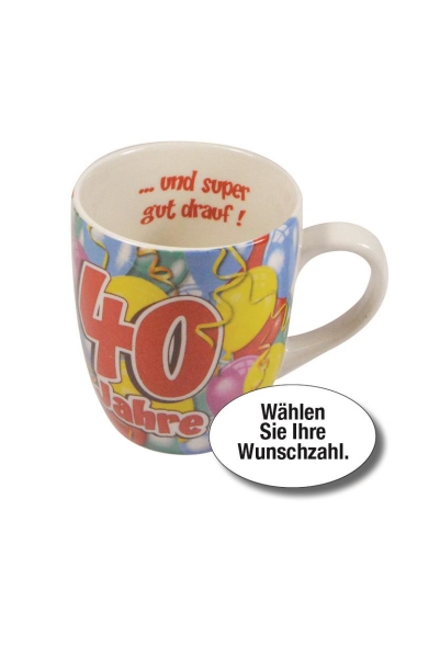 Kaffee, Cappuccino oder Tee-Tasse zum Geburtstag